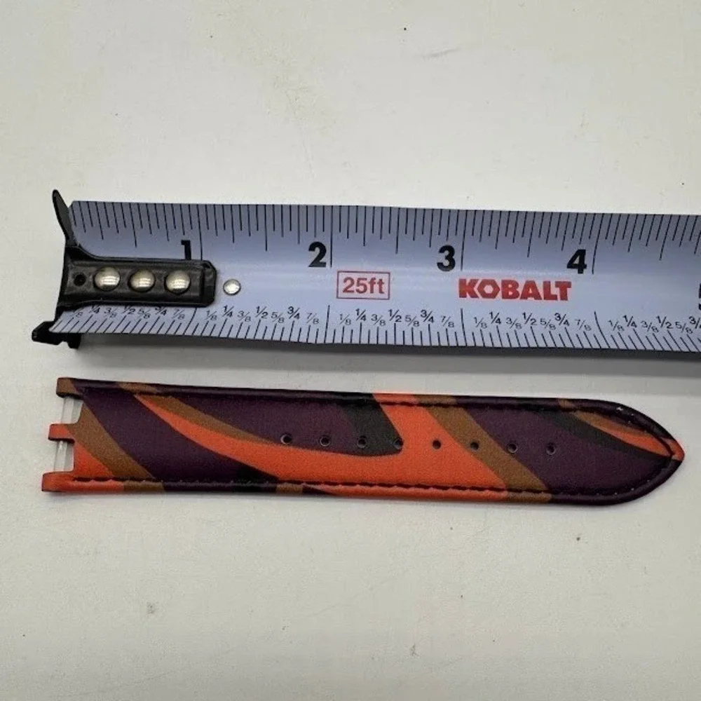 Versace 24mm Genuine Leather Watch Strap Purple Orange Gold Buckle Authentic